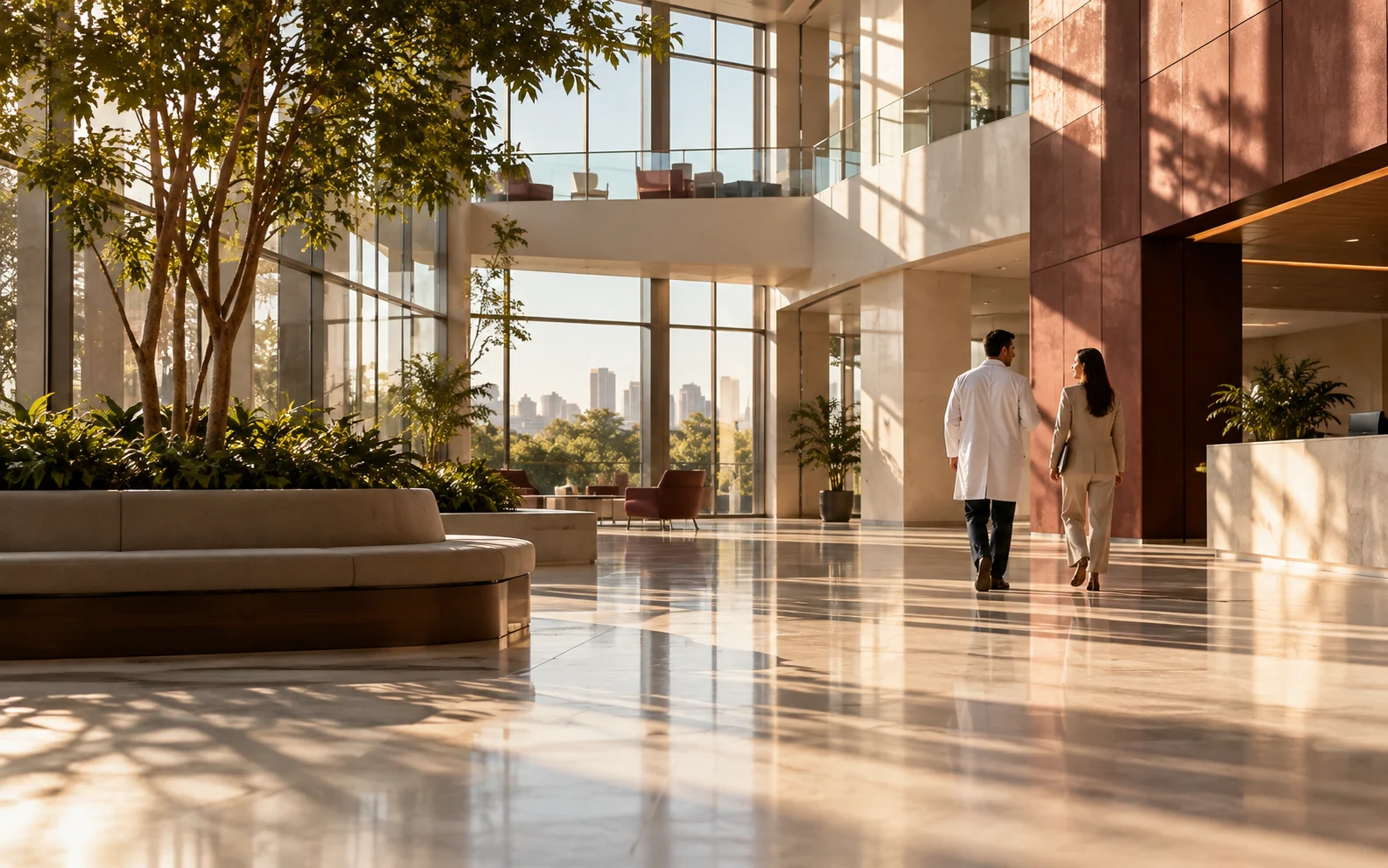 Natural light coming into a hospital corridor