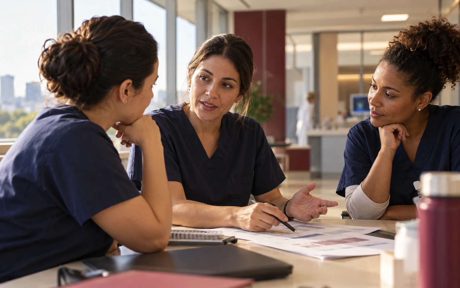 Healthcare professionals taking part in training at a hospital